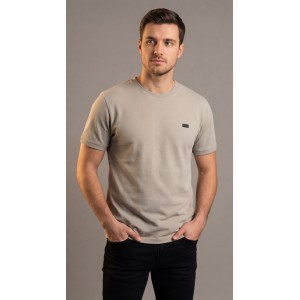 Life Style Butiken Ανδρική κοντομάνικη μπλούζα Πικέ LS12431096 Γκρι