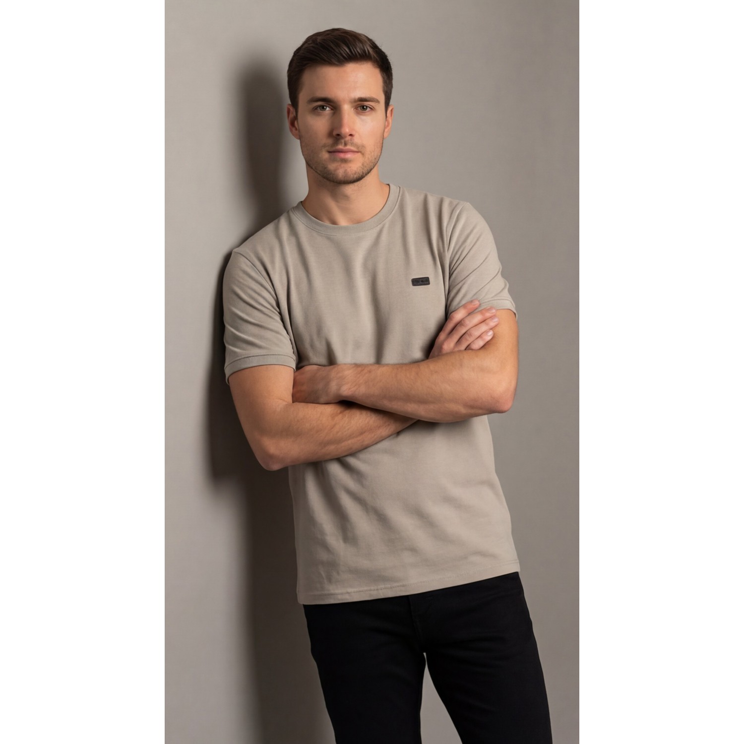 Life Style Butiken Ανδρική κοντομάνικη μπλούζα Πικέ LS12431096 Γκρι