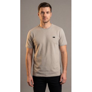 Life Style Butiken Ανδρική κοντομάνικη μπλούζα Πικέ LS12431096 Γκρι