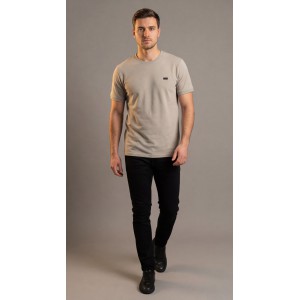 Life Style Butiken Ανδρική κοντομάνικη μπλούζα Πικέ LS12431096 Γκρι