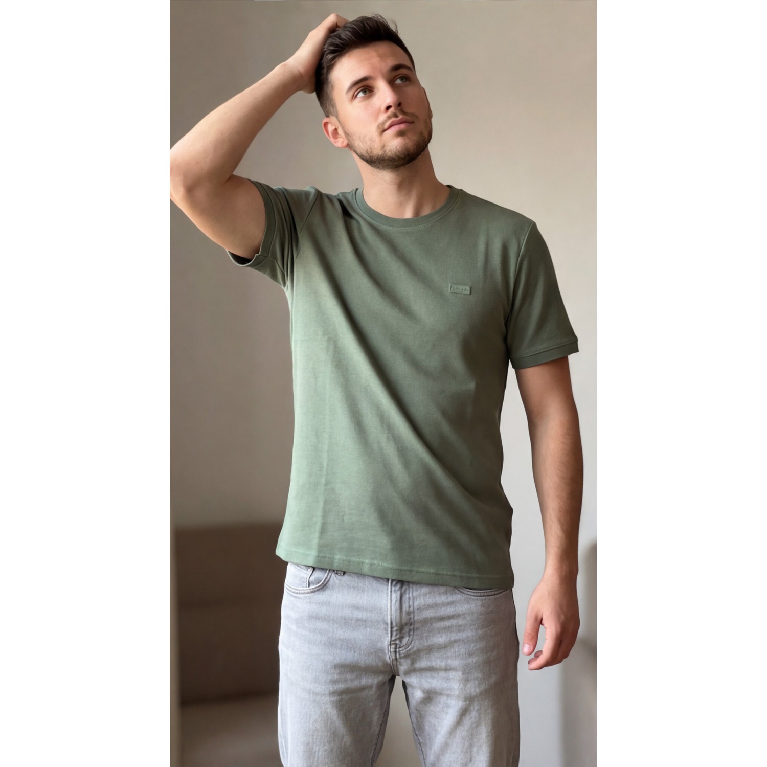 Life Style Butiken Ανδρική κοντομάνικη μπλούζα Πικέ LS12431096 Μέντα