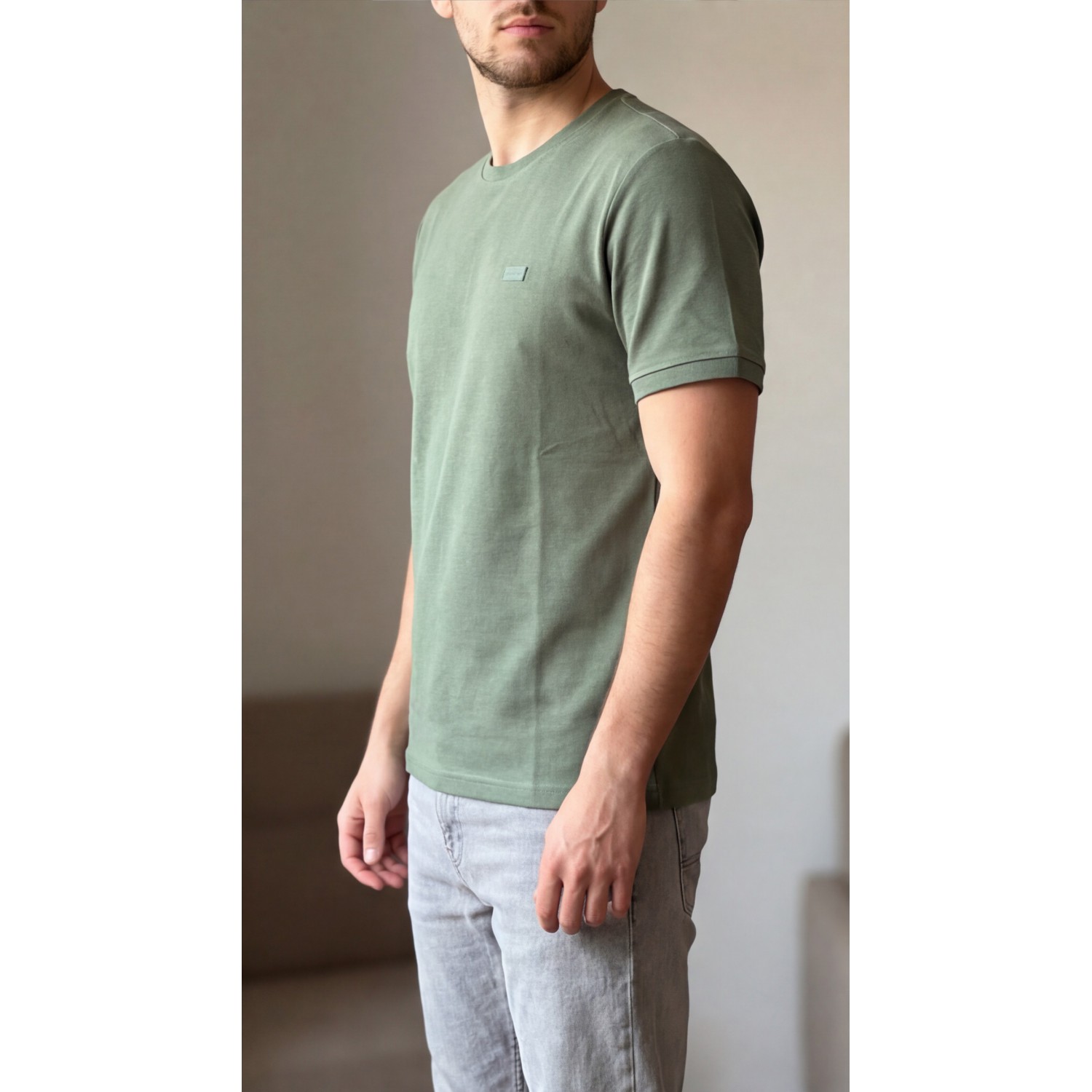 Life Style Butiken Ανδρική κοντομάνικη μπλούζα Πικέ LS12431096 Μέντα