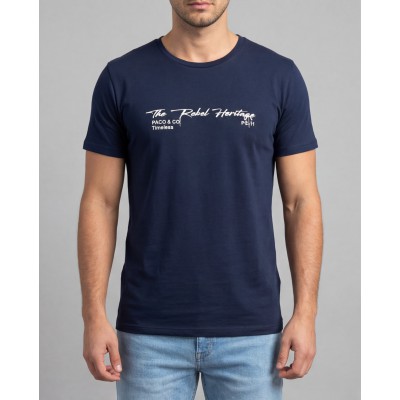 Life Style Butiken Ανδρική κοντομάνικη μπλούζα LS12631004 Navy