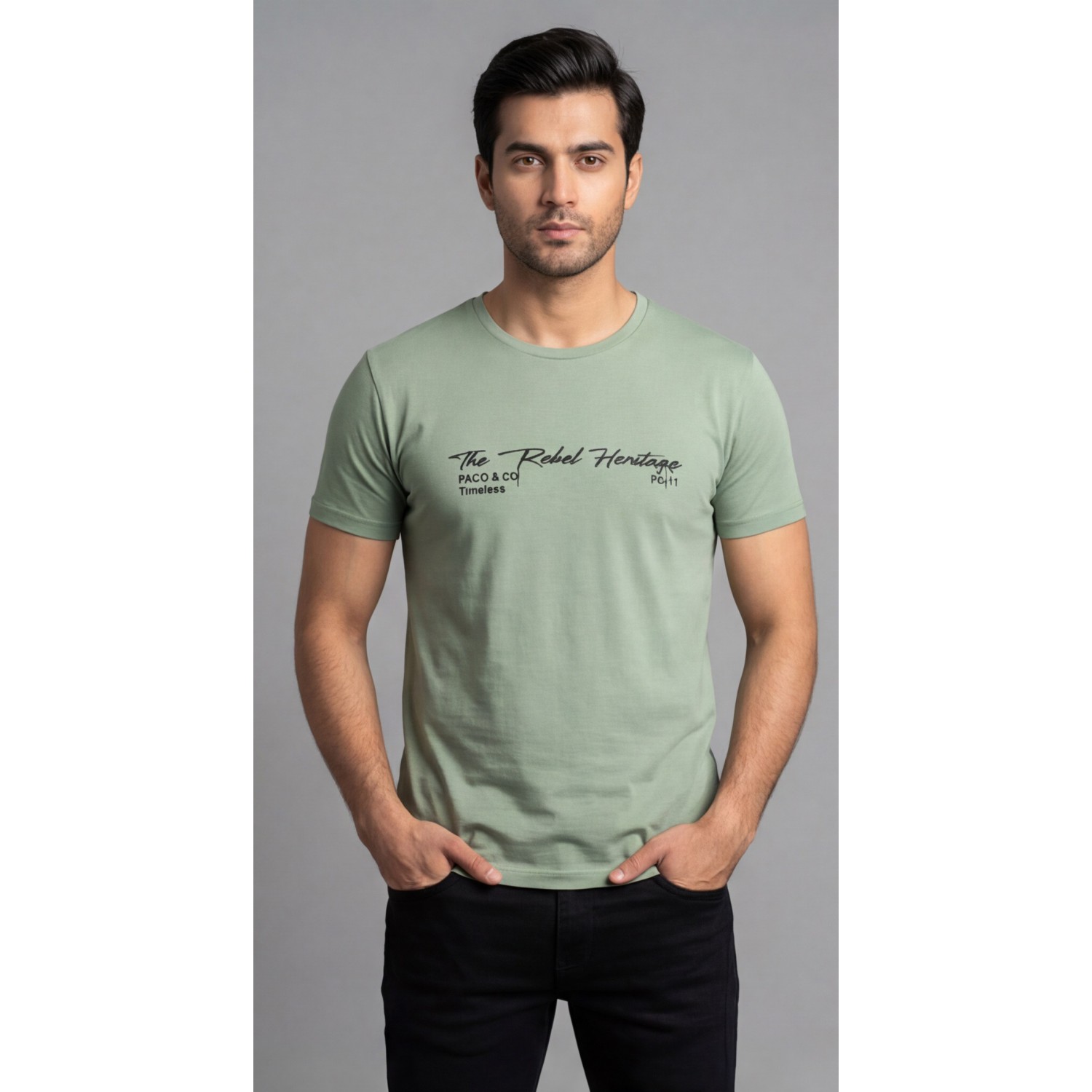 Life Style Butiken Ανδρική κοντομάνικη μπλούζα LS12631004 Μέντα