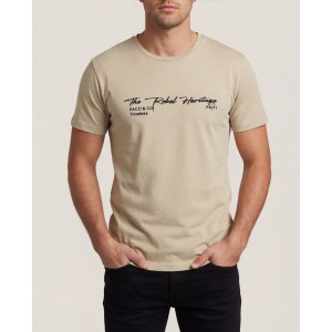 Life Style Butiken Ανδρική κοντομάνικη μπλούζα LS12631004 Μπεζ