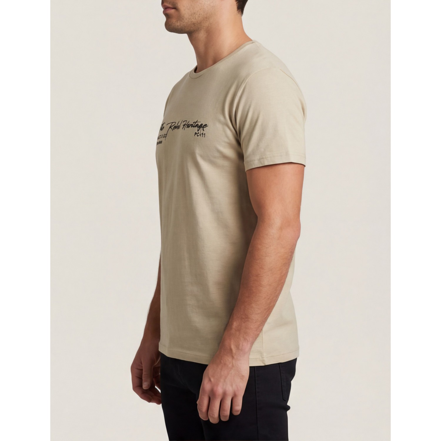 Life Style Butiken Ανδρική κοντομάνικη μπλούζα LS12631004 Μπεζ