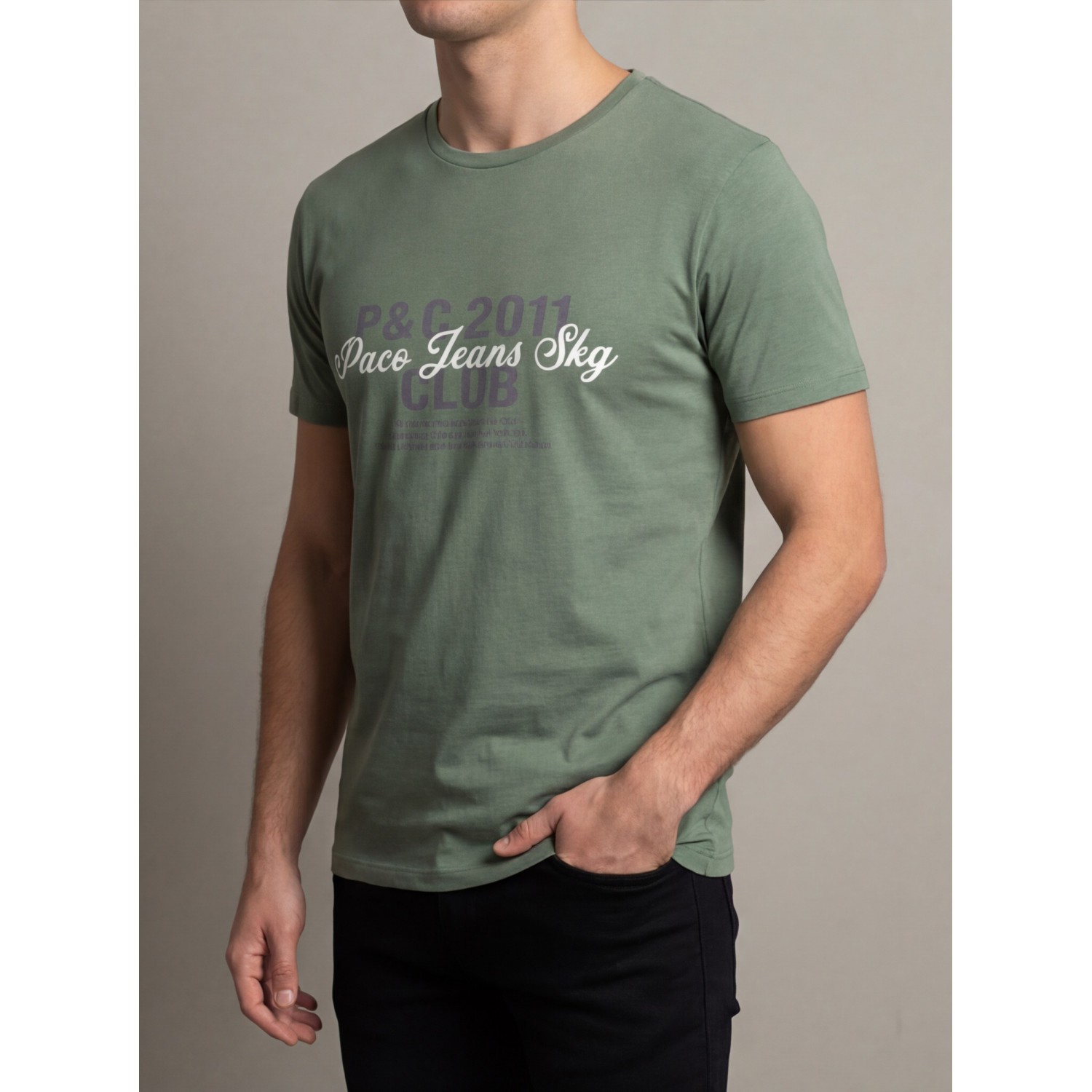 Life Style Butiken Ανδρική κοντομάνικη μπλούζα LS12631006 Μέντα