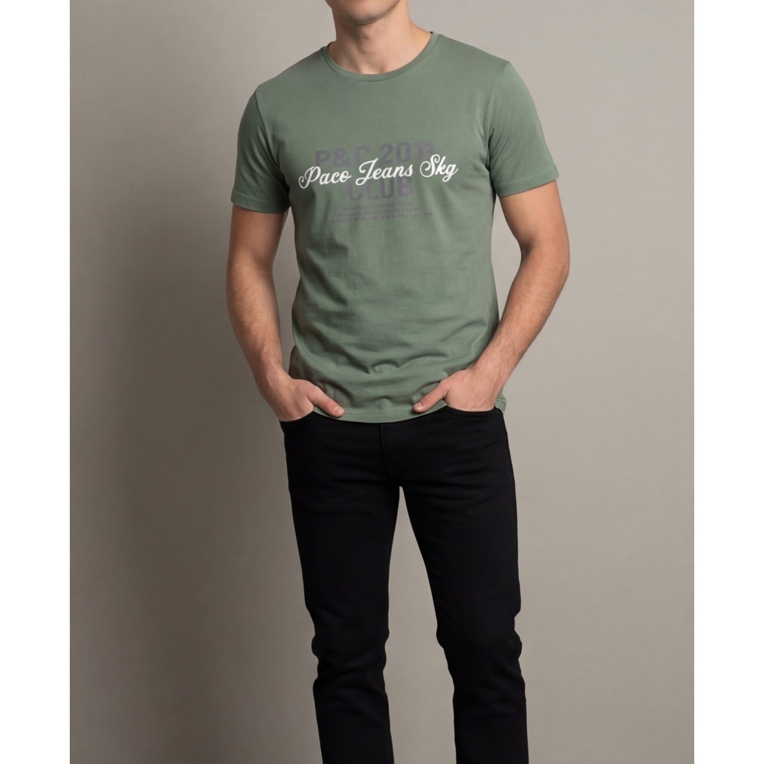 Life Style Butiken Ανδρική κοντομάνικη μπλούζα LS12631006 Μέντα