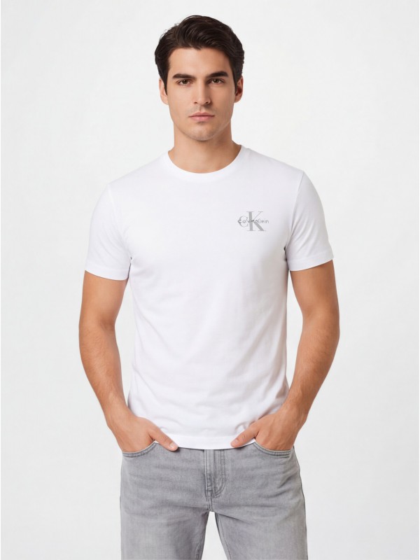 CALVIN KLEIN Ανδρική Κοντομάνικη Μπλούζα LV04RF278G_BIYAF Λευκό