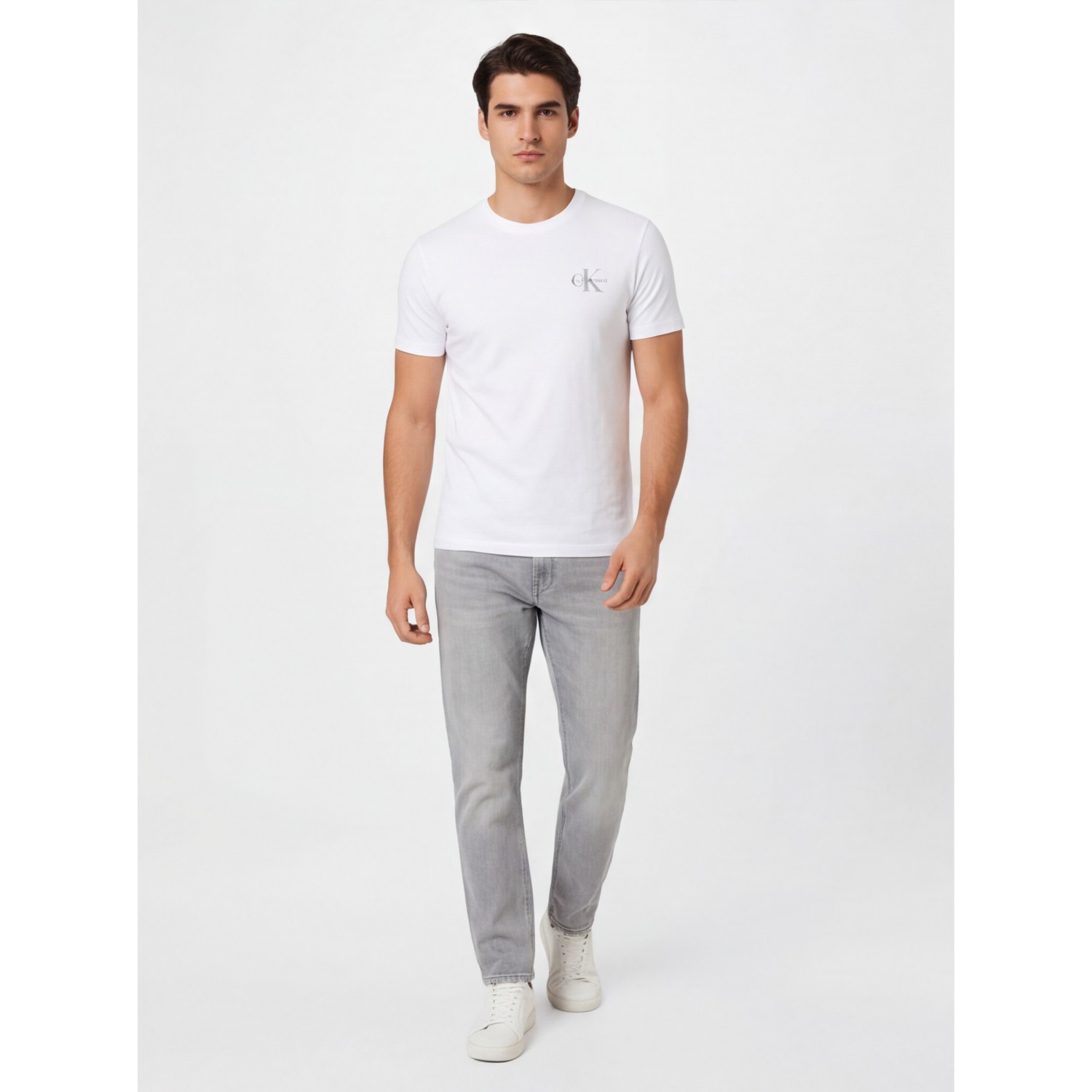 CALVIN KLEIN Ανδρική Κοντομάνικη Μπλούζα LV04RF278G_BIYAF Λευκό