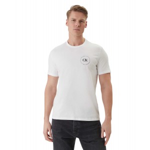 CALVIN KLEIN Ανδρική Κοντομάνικη Μπλούζα LV04RF801G_BIYAF Λευκό