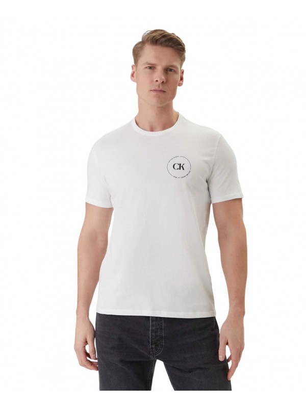 CALVIN KLEIN Ανδρική Κοντομάνικη Μπλούζα LV04RF801G_BIYAF Λευκό