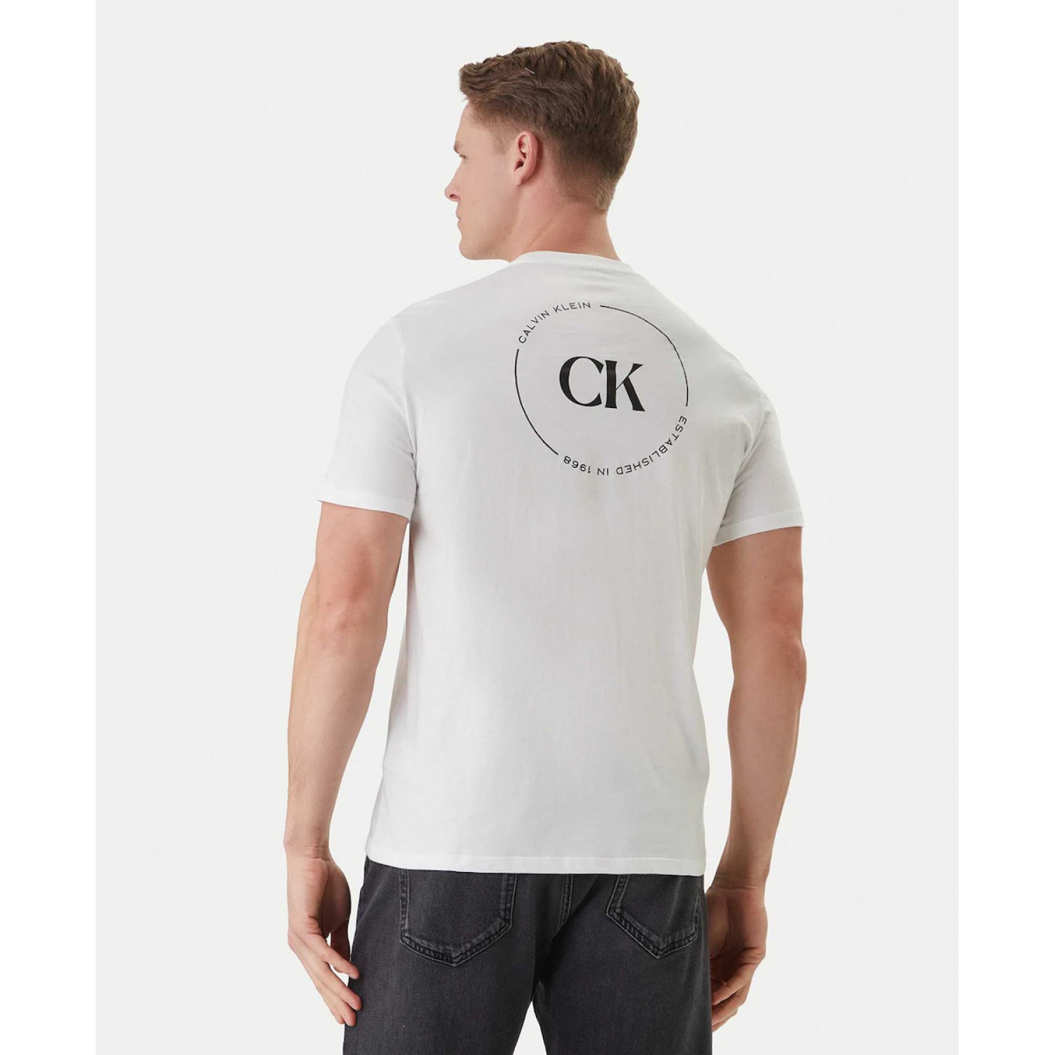 CALVIN KLEIN Ανδρική Κοντομάνικη Μπλούζα LV04RF801G_BIYAF Λευκό