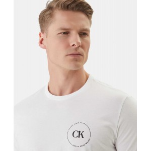 CALVIN KLEIN Ανδρική Κοντομάνικη Μπλούζα LV04RF801G_BIYAF Λευκό
