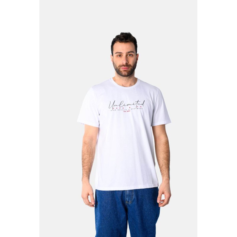 Life Style Butiken Ανδρική κοντομάνικη μπλούζα LS12531036 Λευκό Ανδρικά