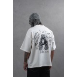 Life Style Butiken Ανδρική κοντομάνικη μπλούζα oversized LS110025 Εκρού 2