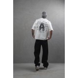 Life Style Butiken Ανδρική κοντομάνικη μπλούζα oversized LS110025 Εκρού 4