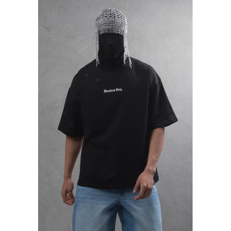Life Style Butiken Ανδρική κοντομάνικη μπλούζα oversized LS110016 Black Ανδρικά