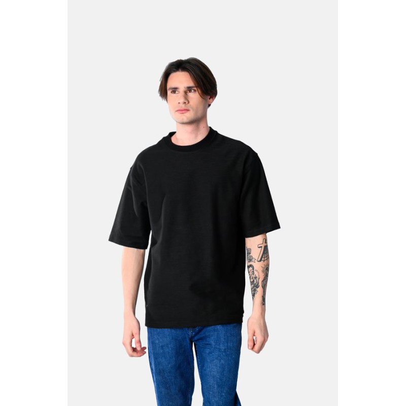 Life Style Butiken Ανδρική κοντομάνικη μπλούζα oversized LS12531071 Black Ανδρικά