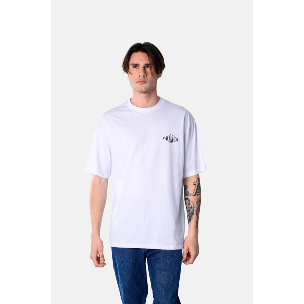 Life Style Butiken Ανδρική κοντομάνικη μπλούζα oversized LS12531074 Λευκό