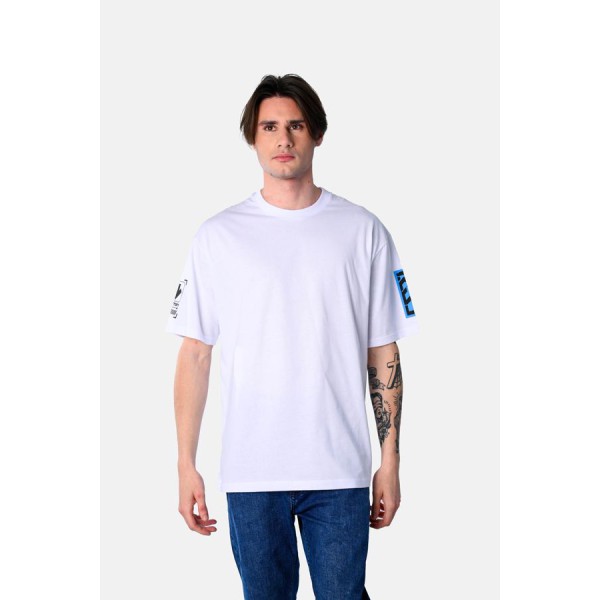 Life Style Butiken Ανδρική κοντομάνικη μπλούζα oversized LS12531075 Λευκό