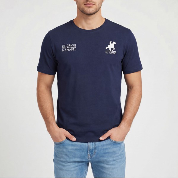 U.S Grand Polo equipment & apparel Ανδρική κοντομάνικη μπλούζα AU02651_BL1NAVY