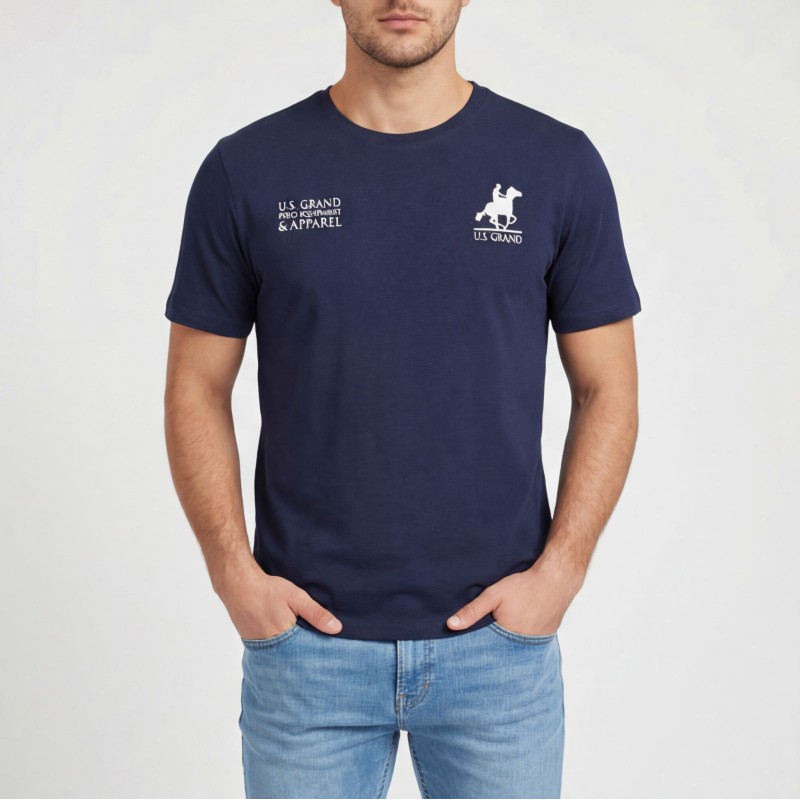 U.S Grand Polo equipment & apparel Ανδρική κοντομάνικη μπλούζα AU02651_BL1NAVY