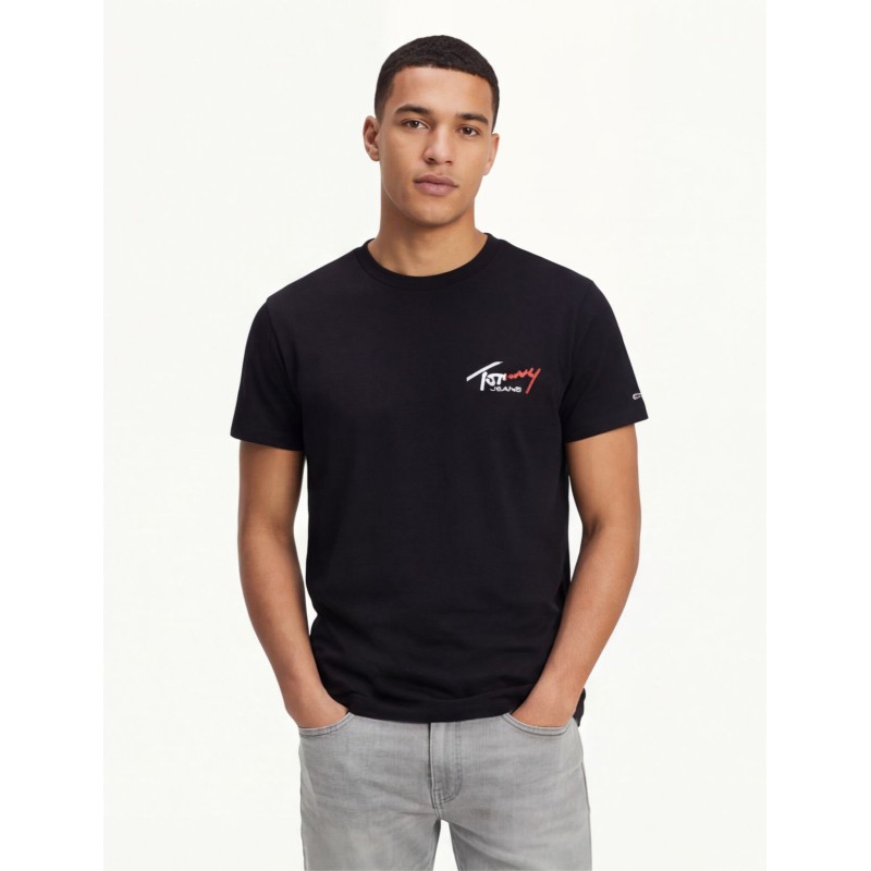 Tommy Hilfiger Ανδρική κοντομάνικη μπλούζα DM0DM22538_NEBDS Black Ανδρικά