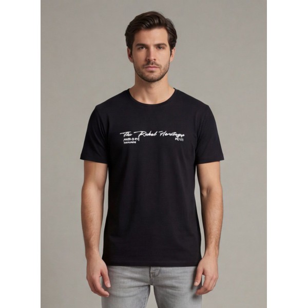 Life Style Butiken Ανδρική κοντομάνικη μπλούζα LS12631004 Black