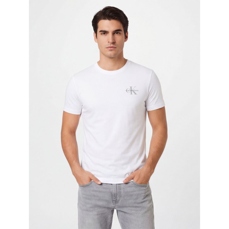 CALVIN KLEIN Ανδρική Κοντομάνικη Μπλούζα LV04RF278G_BIYAF Λευκό Ανδρικά