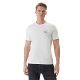 CALVIN KLEIN Ανδρική Κοντομάνικη Μπλούζα LV04RF801G_BIYAF Λευκό 1