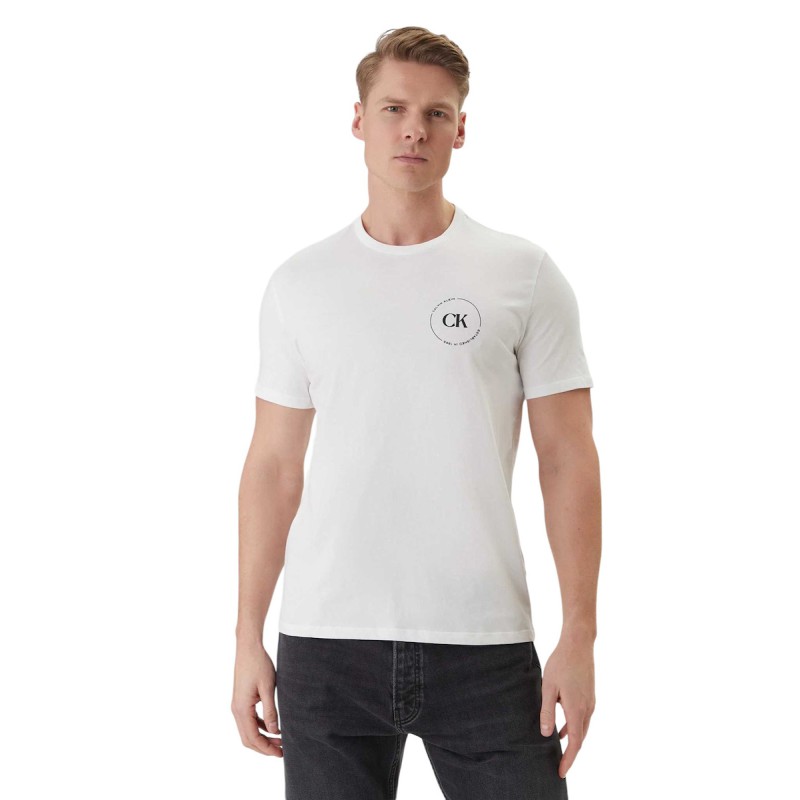 CALVIN KLEIN Ανδρική Κοντομάνικη Μπλούζα LV04RF801G_BIYAF Λευκό Ανδρικά