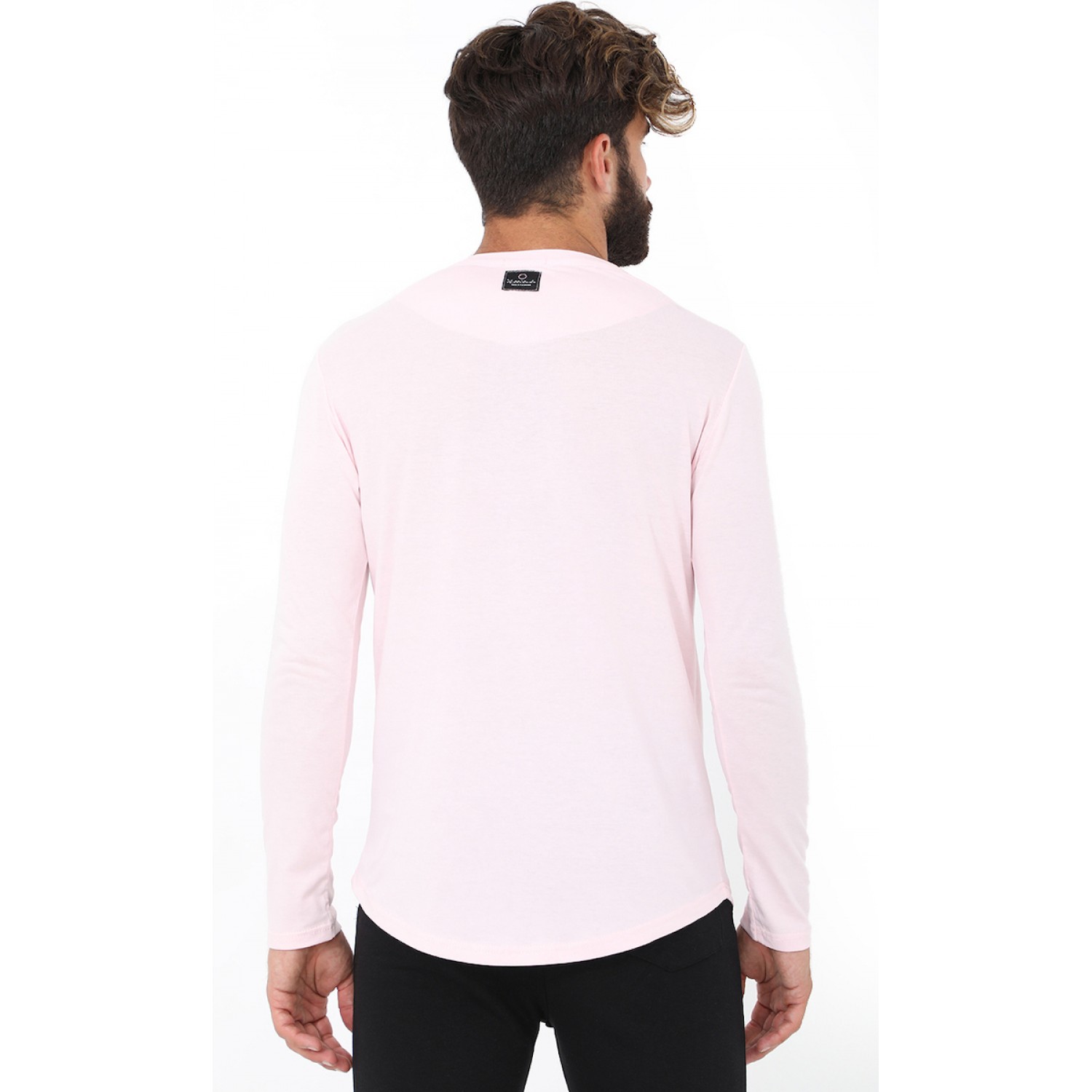 ΑΝΔΡΙΚΗ ΜΑΚΡΥΜΑΝΙΚΗ ΜΠΛΟΥΖΑ ΛΕΠΤΗ ΜΕ ΤΥΠΩΜΑ ΚΑΙ ΣΤΡΟΓΓΥΛΟ ΤΕΛΕΙΩΜΑ ATTITUDE 84014 ΡΟΖ