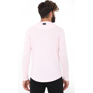 ΑΝΔΡΙΚΗ ΜΑΚΡΥΜΑΝΙΚΗ ΜΠΛΟΥΖΑ ΛΕΠΤΗ ΜΕ ΤΥΠΩΜΑ ΚΑΙ ΣΤΡΟΓΓΥΛΟ ΤΕΛΕΙΩΜΑ ATTITUDE 84014 ΡΟΖ