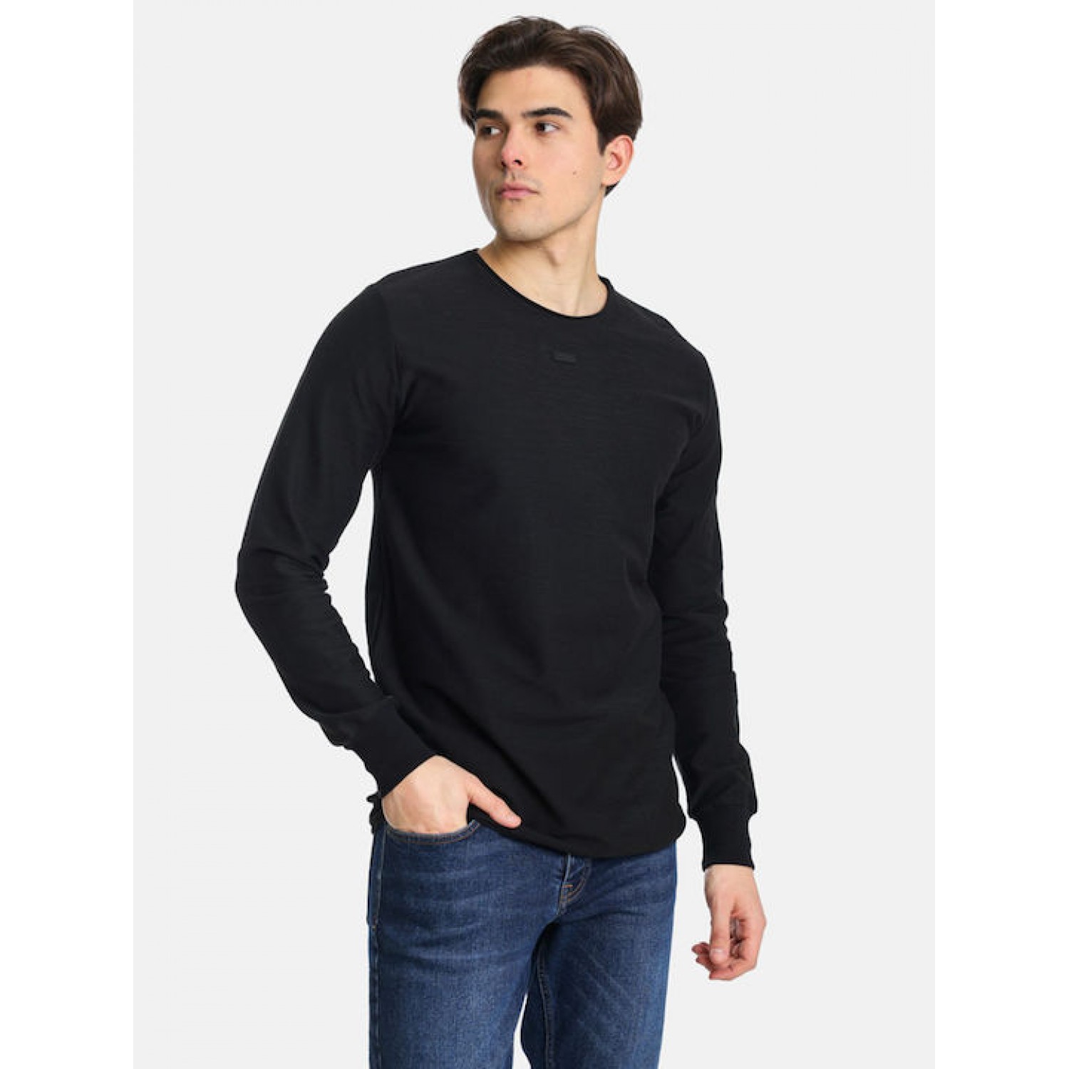 Life Style Butiken Ανδρική μακρυμάνικη μπλούζα LS12481086 Black