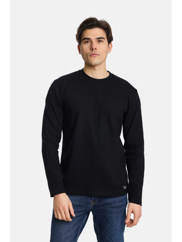 Life Style Butiken Ανδρική μακρυμάνικη μπλούζα LS12481088 Black 