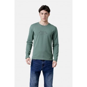 Life Style Butiken Ανδρική μακρυμάνικη μπλούζα LS12581026 Μέντα