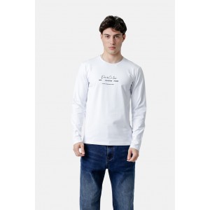 Life Style Butiken Ανδρική μακρυμάνικη μπλούζα LS12581026 Λευκό