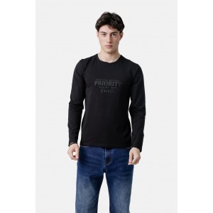 Life Style Butiken Ανδρική μακρυμάνικη μπλούζα LS12581027 Black