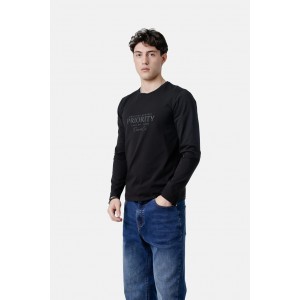 Life Style Butiken Ανδρική μακρυμάνικη μπλούζα LS12581027 Black