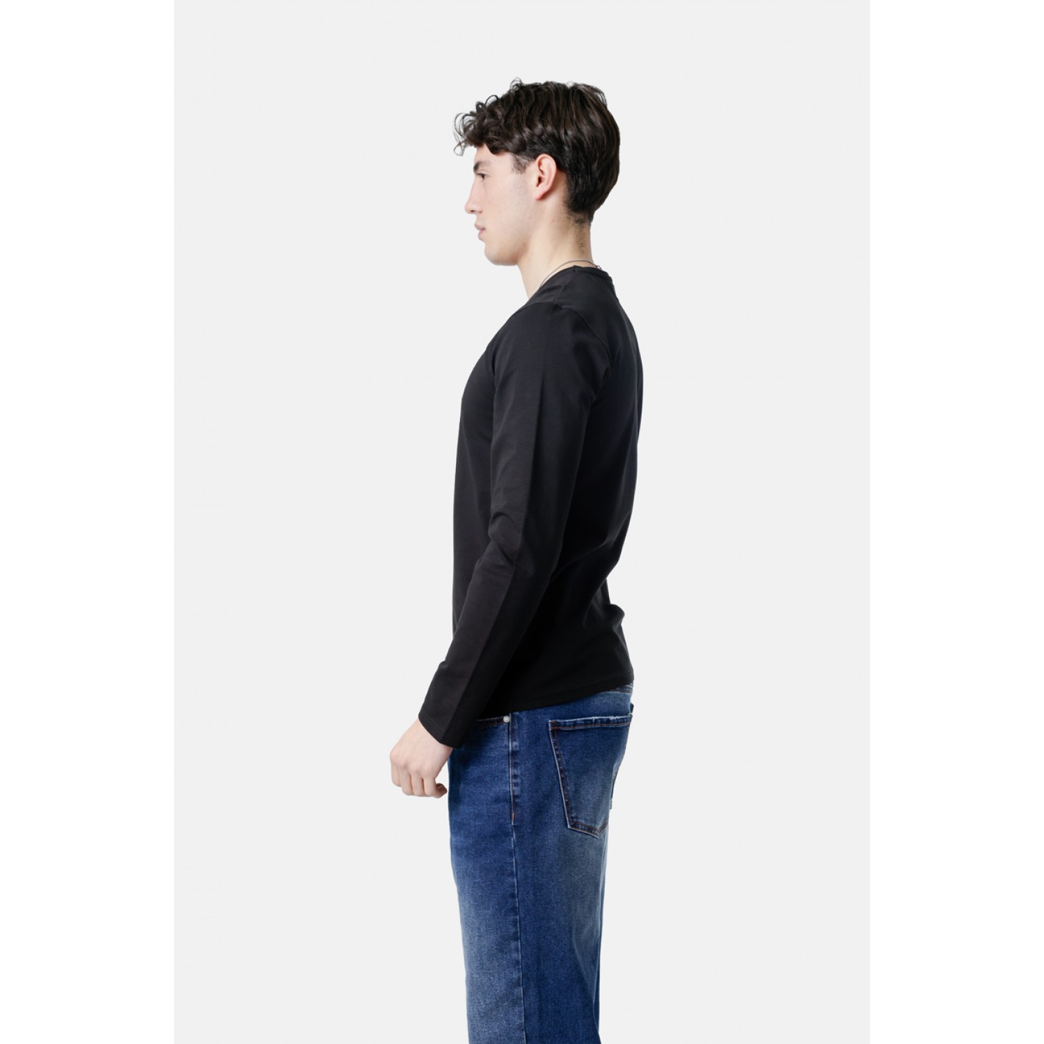 Life Style Butiken Ανδρική μακρυμάνικη μπλούζα LS12581027 Black