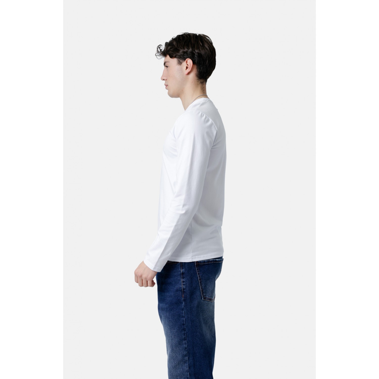 Life Style Butiken Ανδρική μακρυμάνικη μπλούζα LS12581027 Λευκό