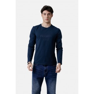 Life Style Butiken Ανδρική μακρυμάνικη μπλούζα LS12581027 Navy