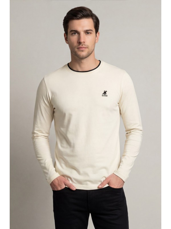 U.S Grand Polo equipment & apparel Ανδρική μακρυμάνικη μπλούζα AU02843ABNER_BEA0952 ΜΠΕΖ