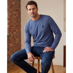 U.S Grand Polo equipment & apparel Ανδρική μακρυμάνικη μπλούζα  AU02843ABNER_BLA7400 ΡΑΦ