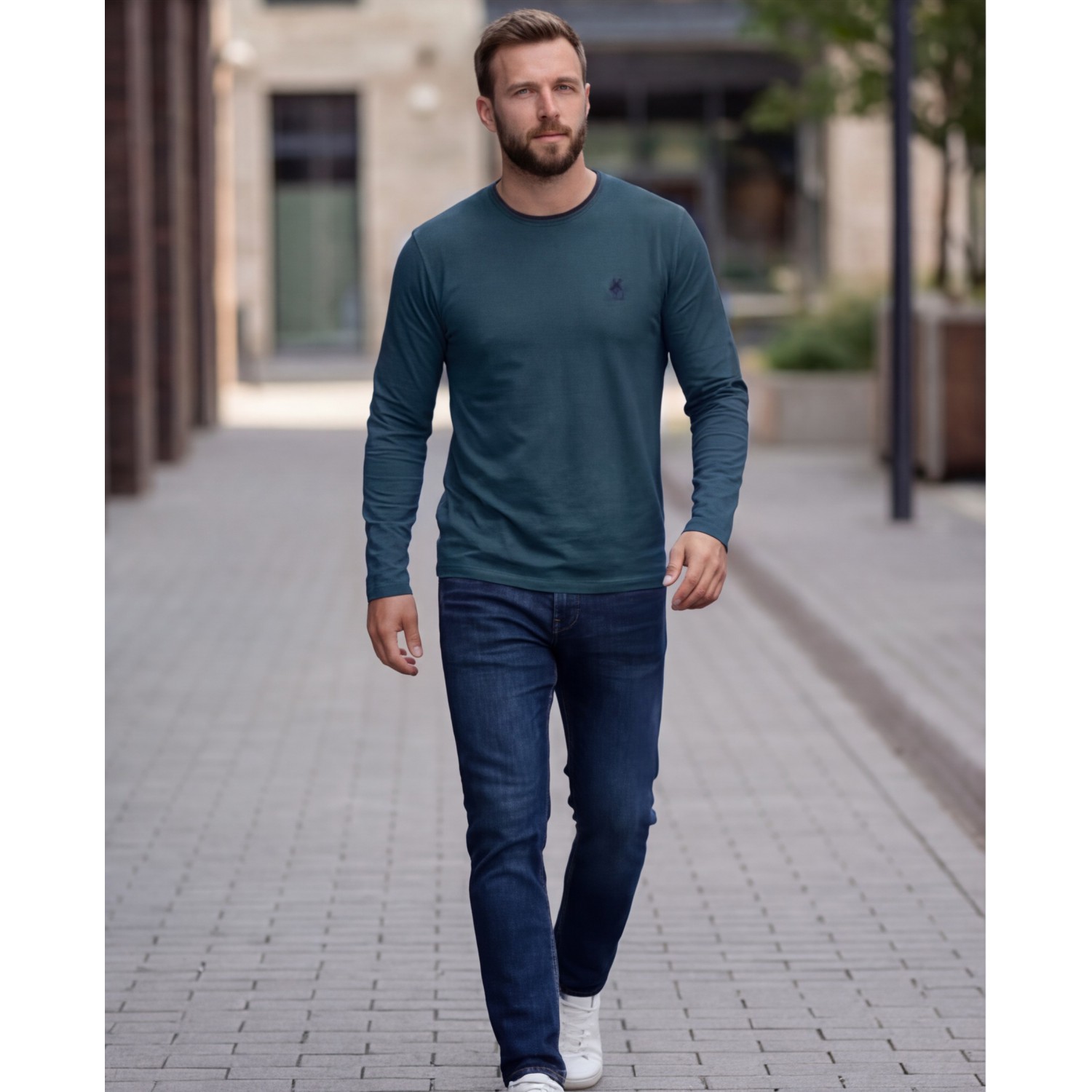 U.S Grand Polo equipment & apparel Ανδρική μακρυμάνικη μπλούζα AU02843ABNER_VEA12500 Forest