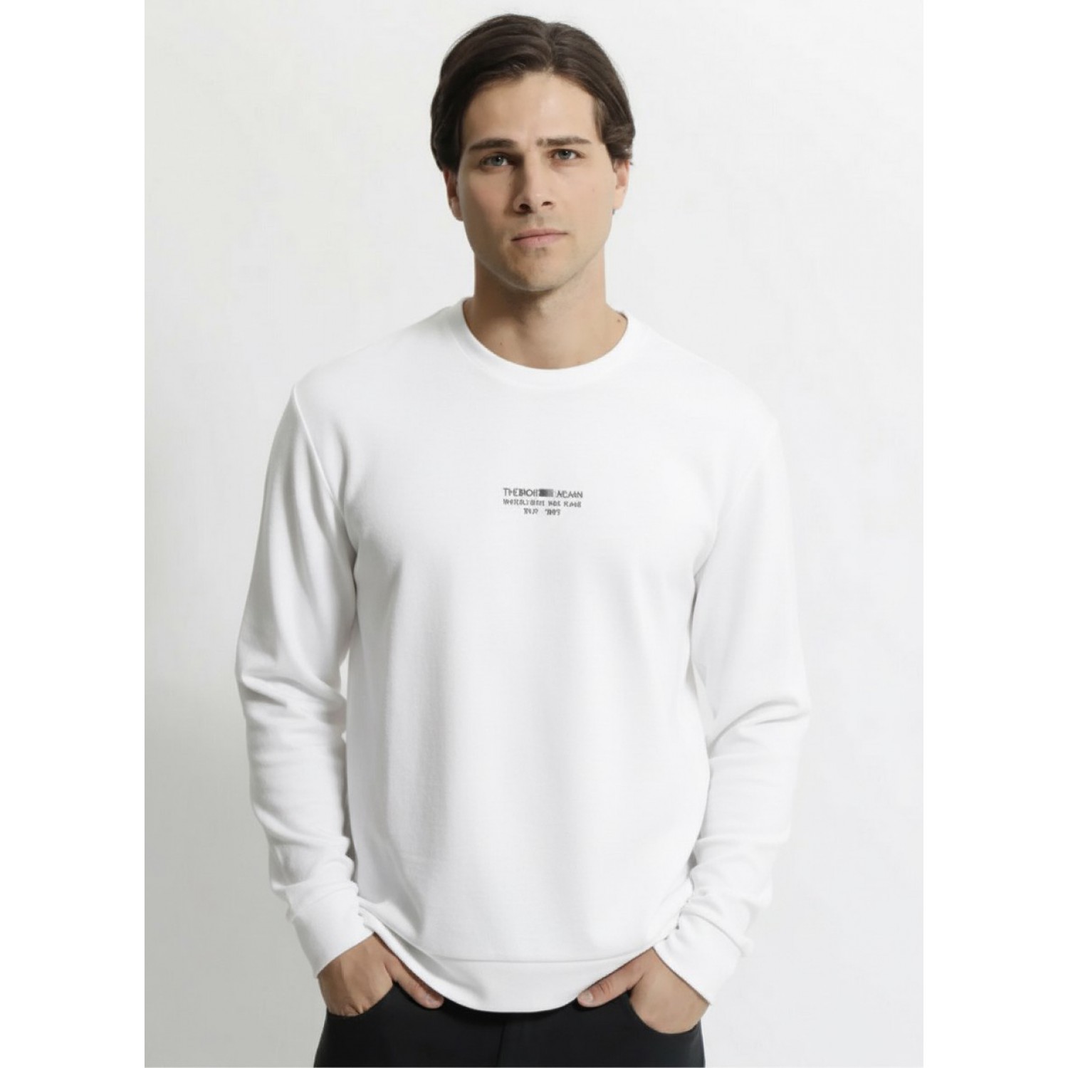 Life Style Butiken Ανδρική Μακρυμάνικη Μπλούζα LS1206099 Λευκό