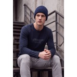 Life Style Butiken Ανδρική μακρυμάνικη μπλούζα LS12681003 NAVY 3