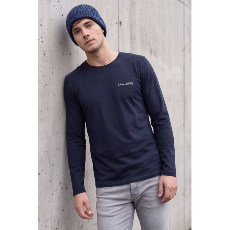 Life Style Butiken Ανδρική μακρυμάνικη μπλούζα LS12681011 NAVY Ανδρικά