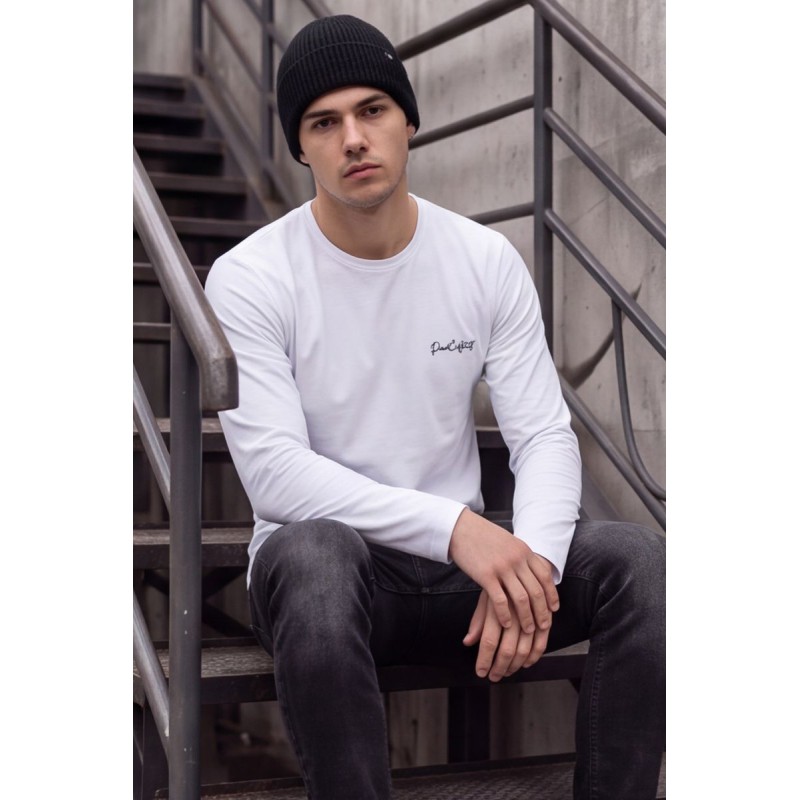 Life Style Butiken Ανδρική μακρυμάνικη μπλούζα LS12681011 WHITE Ανδρικά
